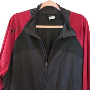 Nike Dri-Fit Oversized Colorblock Zip Jacket Red & Black XXL